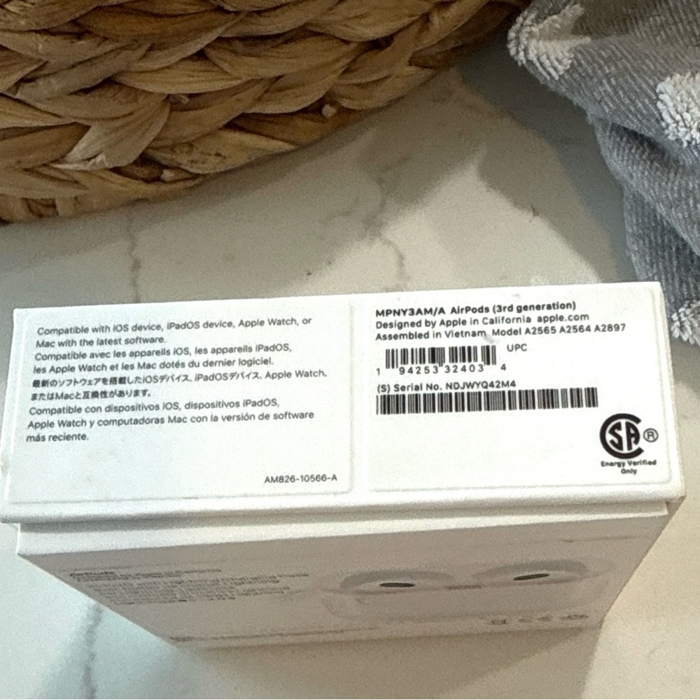 Apple AirPods 3rd Gen with Charging Cable, Case & USB Adapter - Picture 7 of 14